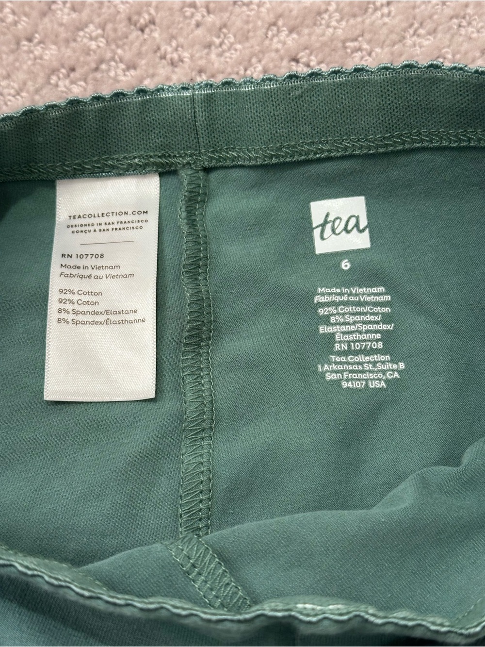 Tea Collection Leggings, Pineneedle green & Indigo Blue, Set of 2, size 6 - Picture 4 of 8